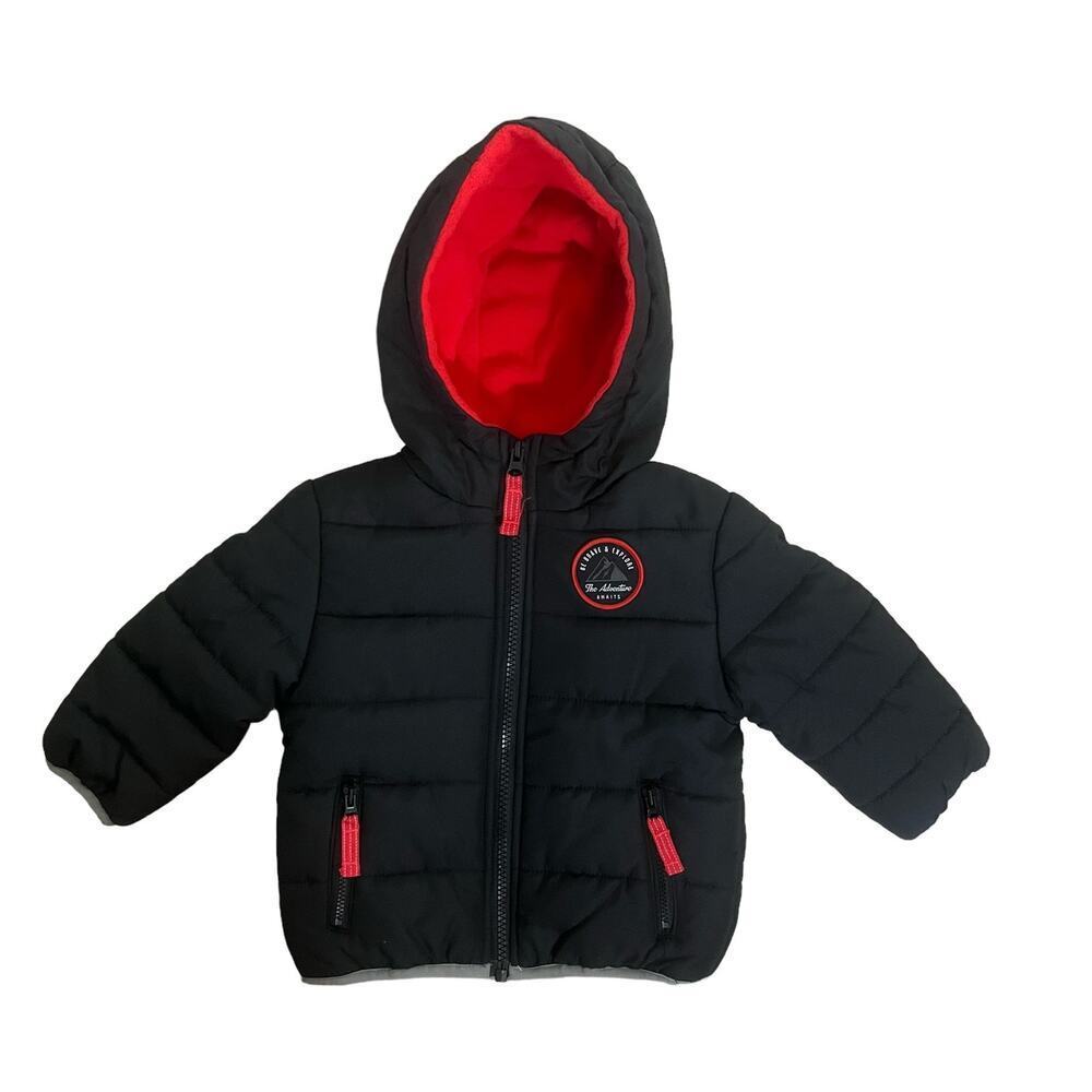 Carter's Solid Puffer Jacket Wind & Water Resistant Black